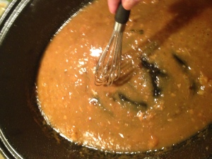 Stirring the gravy