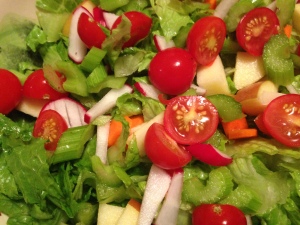 Dad's salad with homegrown tomatoes