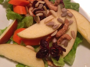 Kid's salad with sunflower seeds and crunchy salad topper