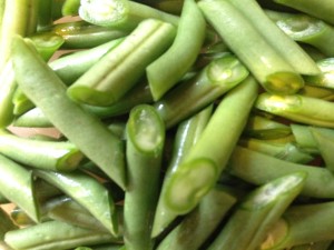 Sliced string beans