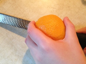Zesting an orange