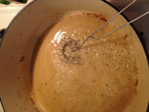 Making the pan sauce