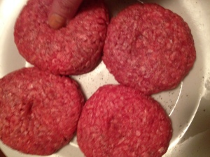 Getting the burgers ready for the grill