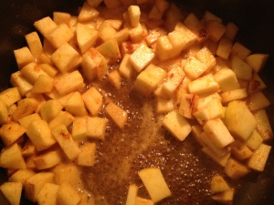 cooking down the apples