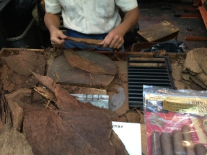 Hand rolling cigars
